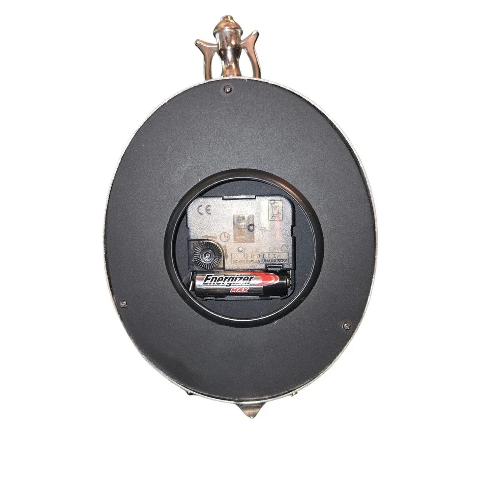 Franklin & Murphy Table Top Clock By Two's Company Silver Black Roman Numeral